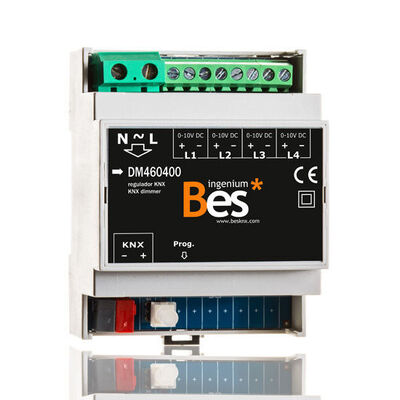 Диммер 4-канальный KNX симисторный выход (1-10 В) Bes KNX RK0104C Диммер 4-канальный KNX симисторный выход (1-10 В) Bes KNX RK0104C