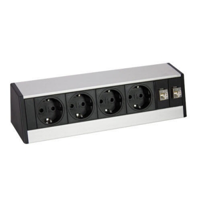 Настольный розеточный блок Sсhulte EVOline R-Dock L (4S2LAN) Настольный розеточный блок Sсhulte EVOline R-Dock L (4S2LAN)