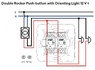 Выключатель кнопочный двухклавишный с подсветкой 6А — 12В-~ Efapel 21207 Double Rocker Push-button with Orienting Light 12V