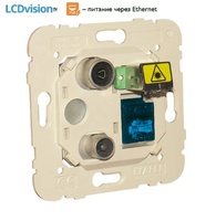 Мультимедиа ТВ-Радио-RJ45 Cat. 6A UTP-FO SC-APC розетка для подключения звездой Efapel 21537 R - TV - RJ45 Cat. 6A UTP - FO SC-APC Multimedia Socket for Star Connection