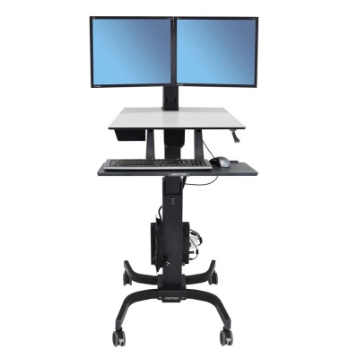 Мобильная рабочая станция на два монитора Ergotron 24-214-085 WorkFit-C, Dual Sit-Stand Workstation