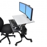 Мобильная рабочая станция на два монитора Ergotron 24-214-085 WorkFit-C, Dual Sit-Stand Workstation