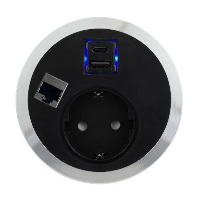 Встраиваемый розеточный блок ABL Port El (1S2UCa1HDMI) Встраиваемый розеточный блок ABL Port El (1S2UCa1HDMI)