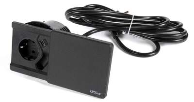 Встраиваемый розеточный блок Sсhulte EVOline Square80 (1S1UCс)