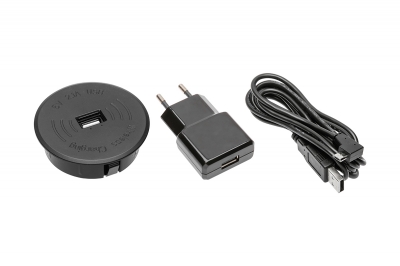 Встраиваемое беспроводное зарядное устройство с блоком питания GTV AE-ZUSB-20