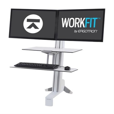 Настольное рабочее место Ergotron 33-349-211 WorkFit-S, Dual Workstation with Worksurface (White)