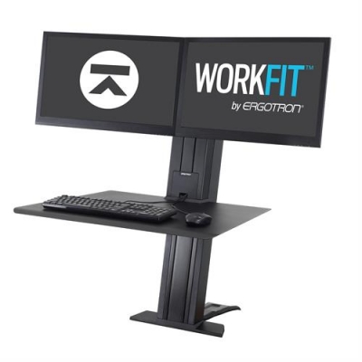 Настольное рабочее место для двух мониторов Ergotron 33-407-085 WorkFit-SR, Dual Monitor, Standing Desk Workstation (Black)