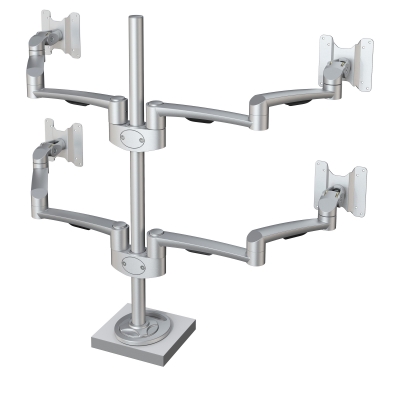 Настольный кронштейн для четырех мониторов Kondator 438-LC30 Monitor arm OSLO - System 4 Grommet mount Silver