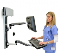 Настенное рабочее место для одного монитора Ergotron 45-247-026 LX Wall Mount System (Polished Aluminum)