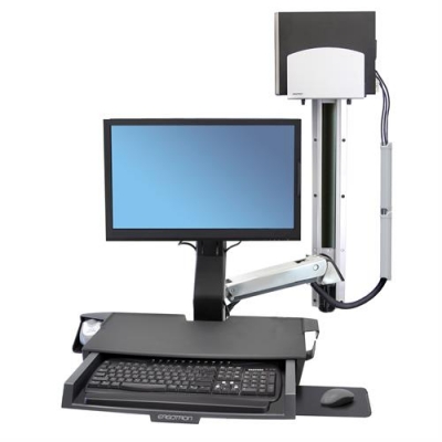 Настенное рабочее место для одного монитора Ergotron 45-270-026 StyleView Sit-Stand Combo System with Worksurface (Polished Aluminum) Настенное рабочее место для одного монитора Ergotron 45-270-026 StyleView Sit-Stand Combo System with Worksurface (Polished Aluminum)