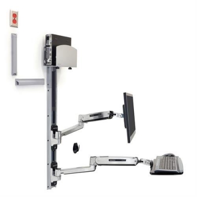Настенное рабочее место для одного монитора Ergotron 45-358-026 LX Sit-Stand Wall System (Polished Aluminum) Настенное рабочее место для одного монитора Ergotron 45-358-026 LX Sit-Stand Wall System (Polished Aluminum)