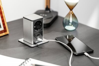 Встраиваемый розеточный блок USB порт-зарядка GTV TOWER (1S2UCac) Встраиваемый розеточный блок USB порт-зарядка GTV TOWER (1S2UCac)