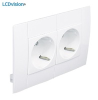Двойной блок розеток модульный (2K+З), угол 45°, L75 16А — 250В~ Efapel 45241 Block of Two Modular Earth Sockets (Schuko Type) L75 - 4 Modules