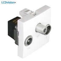 Розетка ТВ-Радио-Спутник оконечная - 2 модуля Efapel 45555 R - TV - SAT Socket (Terminal Type) - 2 Modules