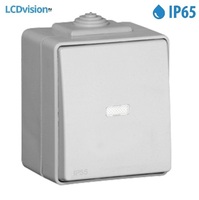 Выключатель кнопочный c подсветкой накладной IP65 10А — 250В~ Efapel 48152 Rocker Push-button with Orienting Light - 250V~