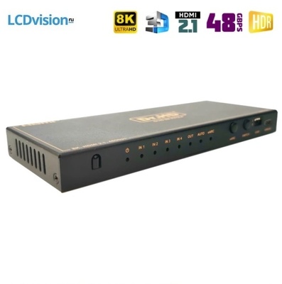 Коммутатор-переключатель HDMI 4х1 8K HDMI 2.1 ARC/eARC с деэмбеддером Dr.HD SW 418 SLA Коммутатор-переключатель HDMI 4х1 8K HDMI 2.1 ARC/eARC с деэмбеддером Dr.HD SW 418 SLA