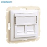 Адаптер-розетка 2хRJ45 Keystone без коннектора Efapel 90442 Cover Ring with Double Support for RJ45 Connectors Адаптер-розетка 2хRJ45 Keystone без коннектора Efapel 90442 Cover Ring with Double Support for RJ45 Connectors
