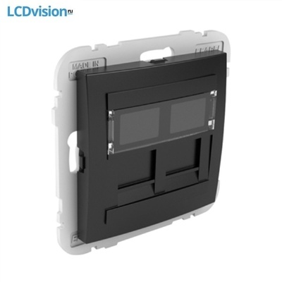 Адаптер-розетка 2хRJ45 Keystone без коннектора Efapel 90442 Cover Ring with Double Support for RJ45 Connectors Адаптер-розетка 2хRJ45 Keystone без коннектора Efapel 90442 Cover Ring with Double Support for RJ45 Connectors