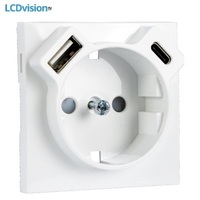 Лицевая панель для розетки (тип Schuko) с USB A/C Efapel 90630 Cover Plate for Earth Socket Schuko + USB Type A and Type C