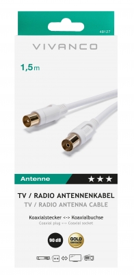 Коаксиальный антенный кабель Vivanco TV / Radio Antenna cable 90dB White