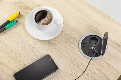 Встраиваемый розеточный блок USB порт-зарядка GTV CHARGER AE-BPW1S2UCH-80 (1S2UCa)