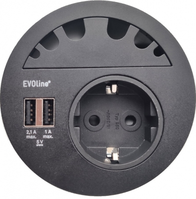 Встраиваемый розеточный блок Sсhulte EVOline Circle80 (1S2UCa6G) Встраиваемый розеточный блок Sсhulte EVOline Circle80 (1S2UCa6G)