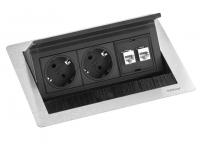 Встраиваемый розеточный блок Sсhulte EVOline FlipTop Push S (2S2LAN)
