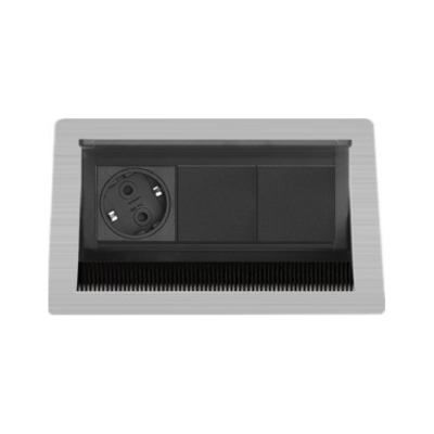 Встраиваемый розеточный блок Sсhulte EVOline FlipTop Push S (1S2C)