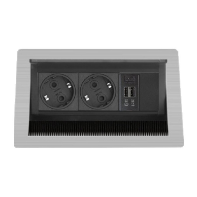 Встраиваемый розеточный блок Sсhulte EVOline FlipTop Push S (2S2UCa1C)