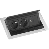 Встраиваемый розеточный блок Sсhulte EVOline FlipTop Push S (2S1UCa)