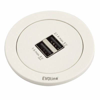 Встраиваемый розеточный блок Sсhulte EVOline One cover ring (2UCa) Встраиваемый розеточный блок Sсhulte EVOline One cover ring (2UCa)
