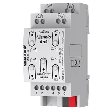 Актуатор многофункциональный KNX c дополнительными входами Zennio MINiBOX 45 Актуатор многофункциональный KNX c дополнительными входами Zennio MINiBOX 45