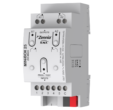 Актуатор многофункциональный KNX c дополнительными входами Zennio MINiBOX 25 Актуатор многофункциональный KNX c дополнительными входами Zennio MINiBOX 25
