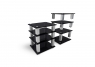 Тумба под аппаратуру Norstone Square HiFi Satin Aluminium Brushed — Lacquered Black