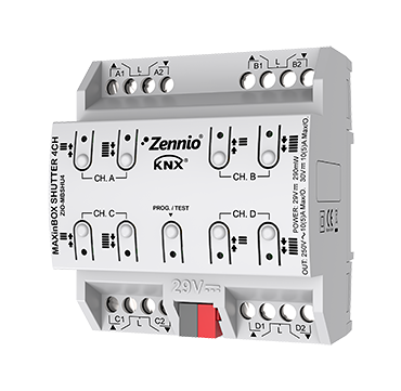 Актуатор жаллюзи KNX Zennio MAXinBOX SHUTTER 4CH Актуатор жаллюзи KNX Zennio MAXinBOX SHUTTER 4CH