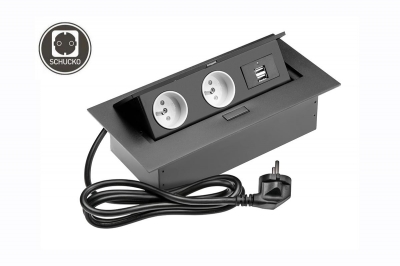 Встраиваемый розеточный блок GTV AE-PBU02GS-20 Встраиваемый розеточный блок GTV AE-PBU02GS-20