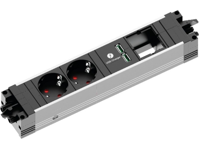 Розеточный блок Bachmann STEP ALU (2S2UCa1C)