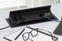 Встраиваемый розеточный блок Sсhulte EVOline FlipTop Push XL (2S2UCa1HDMI1Co2LAN)
