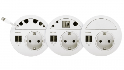 Встраиваемый розеточный блок Sсhulte EVOline Circle80 (1S2UCac1LAN3G) Встраиваемый розеточный блок Sсhulte EVOline Circle80 (1S2UCac1LAN3G)