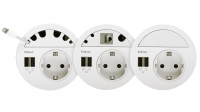 Встраиваемый розеточный блок Sсhulte EVOline Circle80 (1S2UCa1Ua3G)