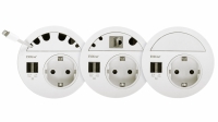 Встраиваемый розеточный блок Sсhulte EVOline Circle80 (1S2UCa1Uс3G)