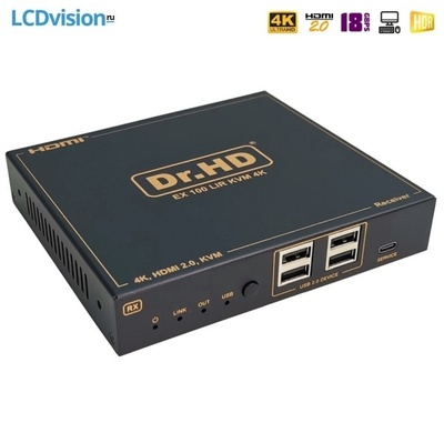 Удлинитель линии IP/CAT приемник (Rx) HDMI 4K с технологией KVM USB 2.0 Dr.HD EX 100 LIR KVM 4K (Rx) Удлинитель линии IP/CAT приемник (Rx) HDMI 4K с технологией KVM USB 2.0 Dr.HD EX 100 LIR KVM 4K (Rx)