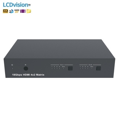 Матричный коммутатор HDMI 4х2 4K HDMI 2.0 с деэмбеддером и даунскейлером Prestel FM-42H2A Матричный коммутатор HDMI 4х2 4K HDMI 2.0 с деэмбеддером и даунскейлером Prestel FM-42H2A
