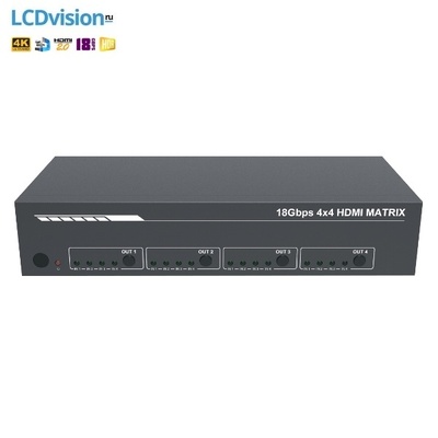 Матричный коммутатор HDMI 4х4 4K HDMI 2.0 с деэмбеддером ARC и даунскейлером Prestel FM-44H2DA