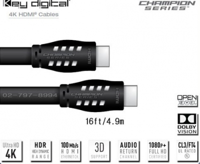 HDMI кабель Key Digital KD-HIFI16X 4.9m HDMI кабель Key Digital KD-HIFI16X 4.9m