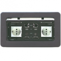 Корпус встраиваемого розеточного блока Kramer TBUS-6xl Black