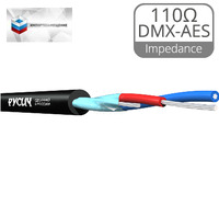 Кабель управления цифровой DMX-512 РУСИЧ КЦФ-2022 110 Ом 2х0.22 мм2 FСA