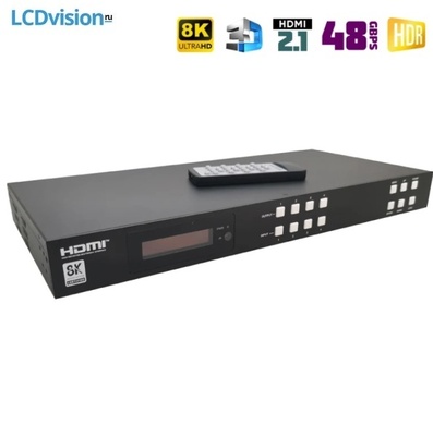 Матричный коммутатор HDMI 4х4 8K HDMI 2.1 с деэмбеддером, eARC, даунскейлером и преобразователем HDR Dr.HD MA 448 SL