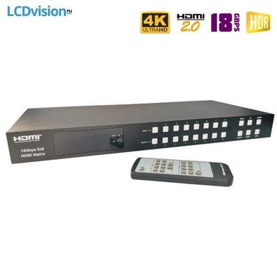 Матричный коммутатор HDMI 8х8 4K HDMI 2.0 с деэмбеддером, ARC и даунскейлером Dr.HD MA 887 SL