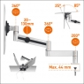 Настольный кронштейн с газлифтом для одного монитора Durable Monitor mount with arm for 1 screen, desk clamp